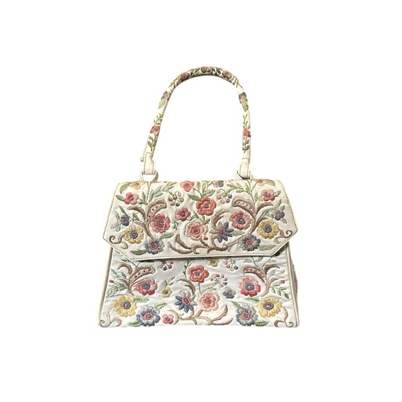 Vintage Marketa Pastel Floral Embroidered Mini Handbag Retro 50s 60s Made Brazil - Picture 1 of 15